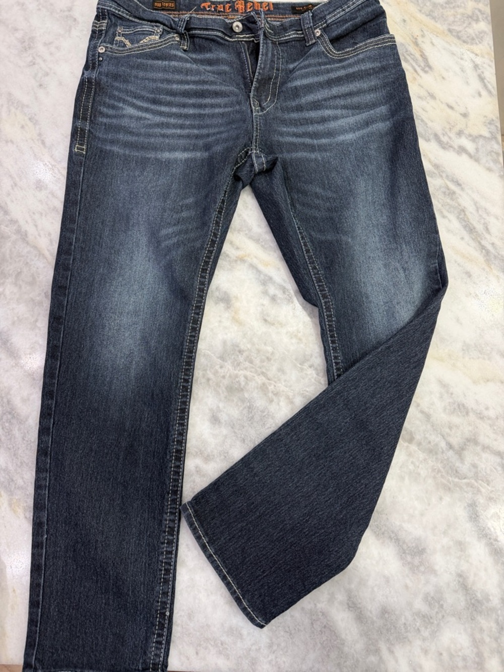 Men's Dark Wash Straight Leg Jeans size 36x32